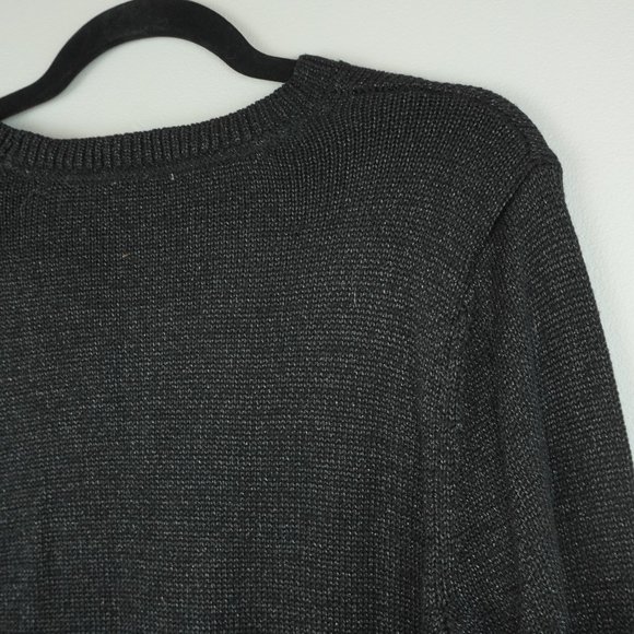 J Jill Black and Silver Sparkly‎ Crew Neck Sweater Size Medium - Picture 8 of 8